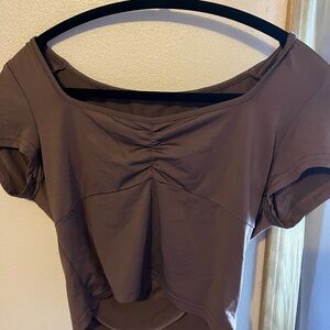 SHEIN Brown Ruched Women's Blouse